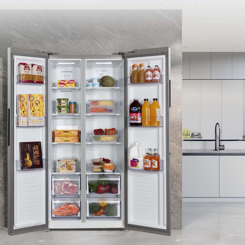 A555ページ Hamilton Beach, 15.6 Cu. Ft. Side By Side Refrigerator, Platinum